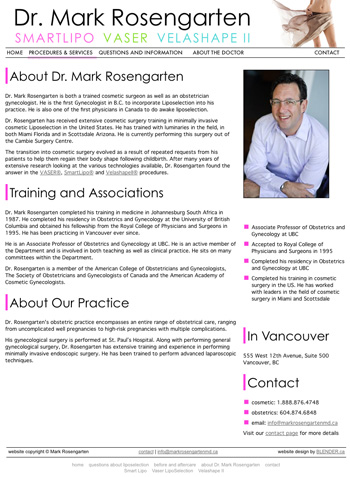 markrosengartenmd.ca - site combines Flash and HTML focusing on accessability and search engine optimization (SEO)